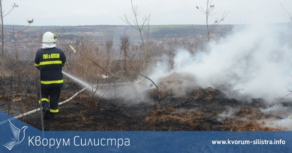 В Дулово пожарникарите гасиха запалени сухи треви