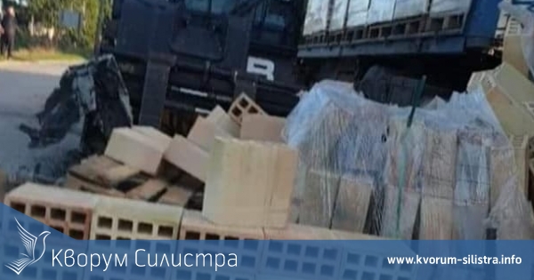 Пиян се заби с автомобила си в палет с тухли