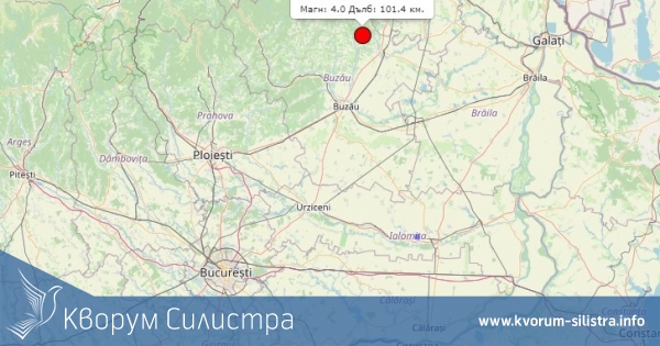 Земетресение на 190 км от Силистра