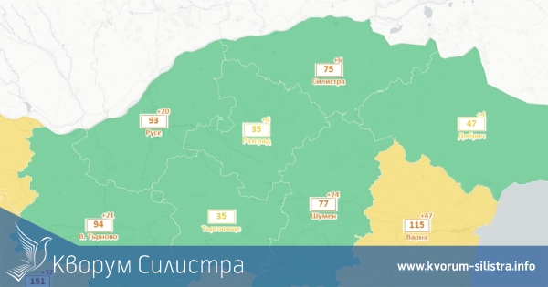 Без жълти ковид зони на Североизток