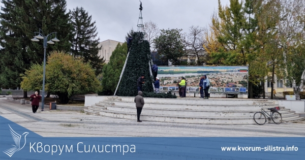 Стягат коледната елха в Силистра