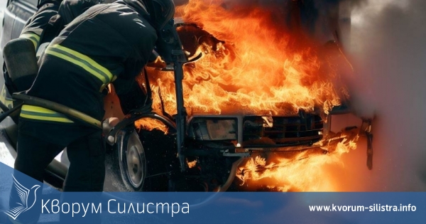 Автомобил се запали на изхода на Силистра