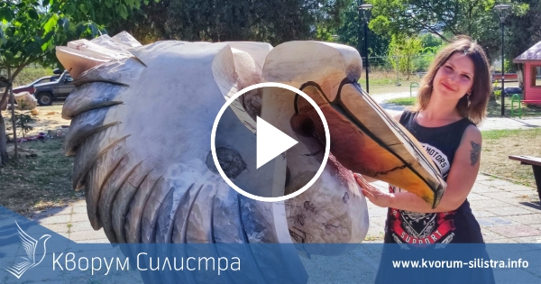 Виктория Денева изработи уникален дървен пеликан