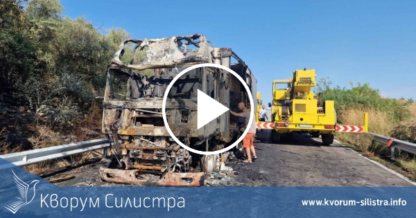 Изгорял ТИР затруднява движението по пътя Силистра – Русе в участъка Иширково - Калипетрово