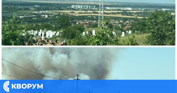 Голям пожар край Кълъраш, наблюдаван от Силистра