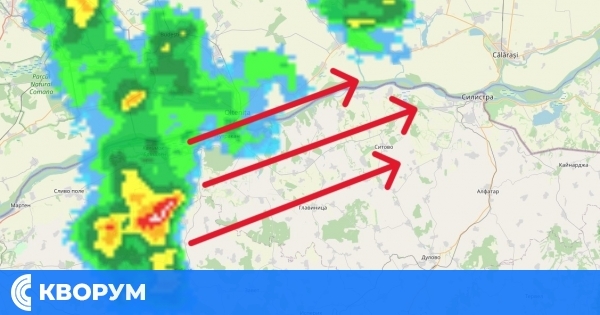 Гръмотевична буря, минала през Русе, се насочва към Силистренско