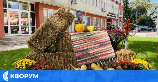 Есенна инсталация пред Общински съвет в Главиница създава празнично настроение