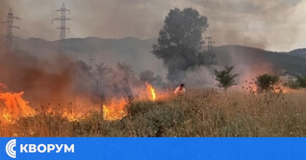 Пожар в село Попина: Доброволци се борят с огъня, липсва защитна екипировка, огънят стигнал до къщи и гробищата