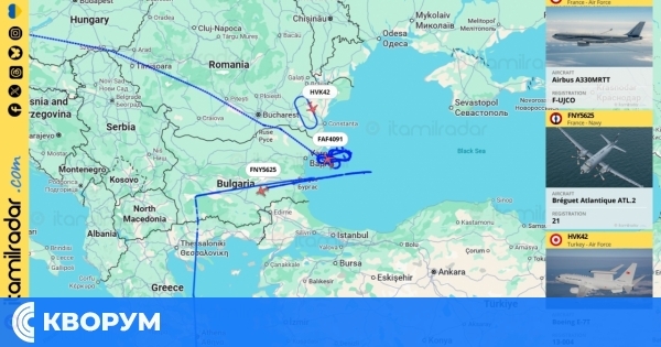 Засилена активност на самолети на НАТО над западната част на Черно море, в близост до Силистра