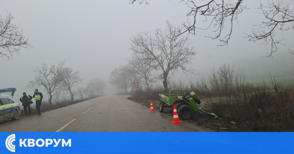 Катастрофа между лек автомобил и моторна фреза на пътя Силистра - Добрич