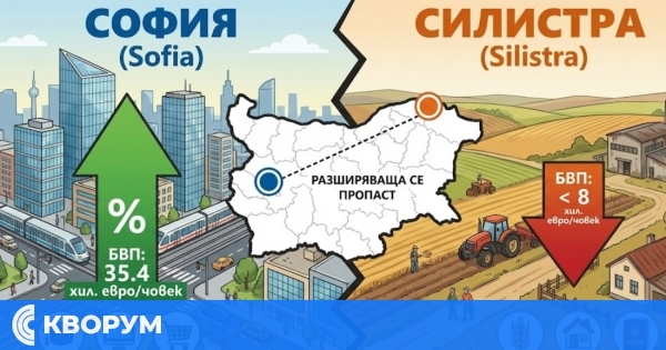 Икономиката на Силистра остава сред най-слабите у нас, докато столицата се откъсва напред