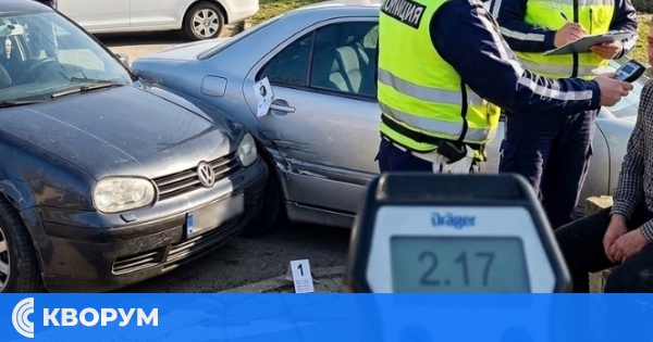 Дрегерът отчете 2.17: Арестуваха пиян шофьор, блъснал автомобил в Калипетрово