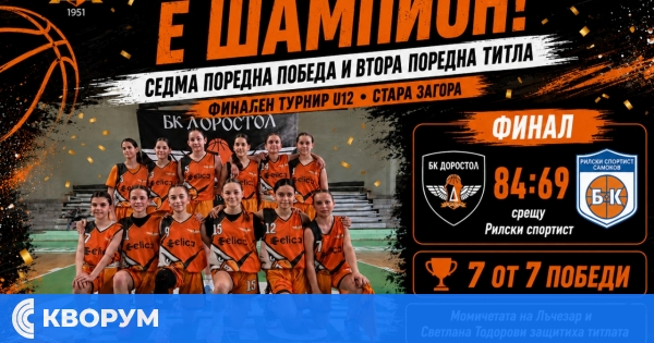 БК "Доростол" е шампион на България при момичетата U12