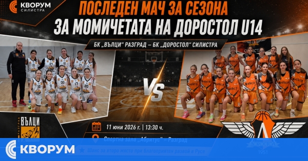 БК "Доростол" излиза срещу "Вълци Разград" в последен мач от сезона при момичетата U14
