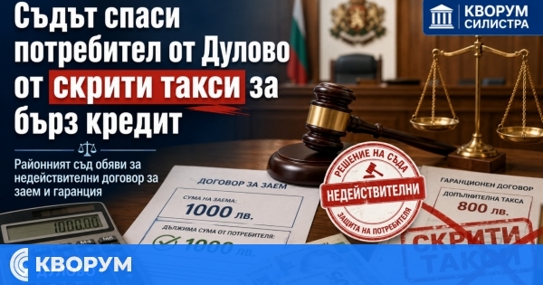 Съдът в Дулово отмени бърз кредит със 769% скрити разходи