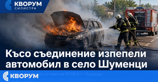 Късо съединение изпепели автомобил в Шуменци