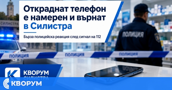 Бърза полицейска реакция върна откраднат телефон на собственичката му в Силистра