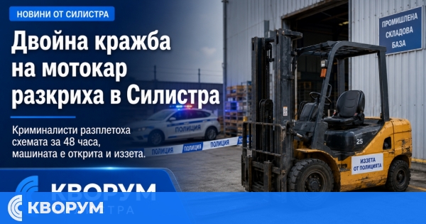 Двойна кражба на мотокар разкриха полицаите в Силистра