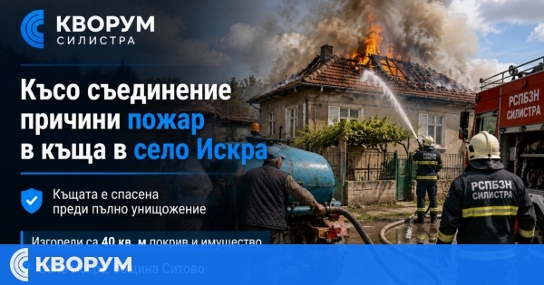 Късо съединение предизвика пожар в къща в село Искра