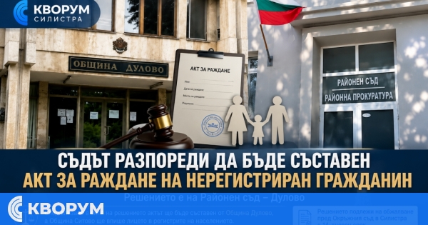 Роден у дома човек останал без акт за раждане – съдът в Дулово се намеси