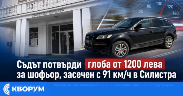 Камера засече "Ауди" с 94 км/ч в Силистра – съдът потвърди глоба от 1200 лева