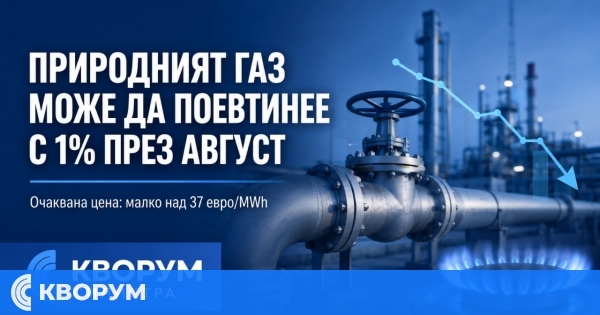 "Булгаргаз" предлага природният газ да поевтинее с около 1% през август