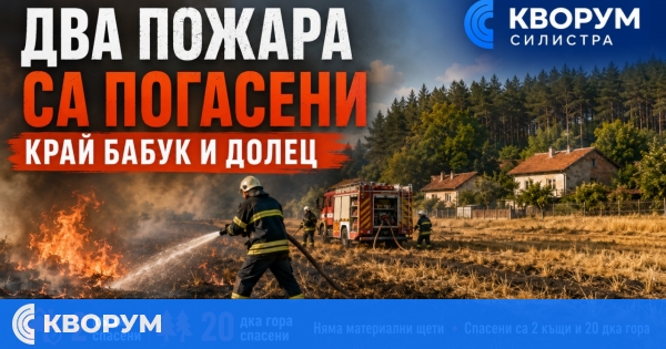 Два пожара край Бабук и Долец са потушени, спасени са къщи и 20 декара гора