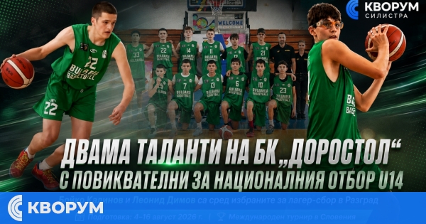 Двама таланти на БК "Доростол" получиха повиквателни за националния отбор до 14 години