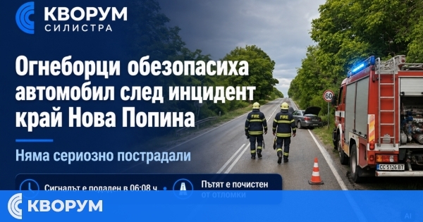 Огнеборци обезопасиха автомобил след самокатастрофа край Нова Попина