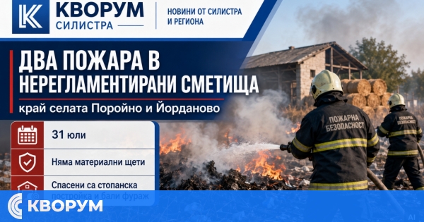 Два пожара в нерегламентирани сметища са погасени в Силистренско