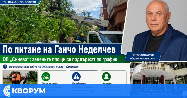 По питане на Ганчо Неделчев: ОП "Синева" признава ограничен ресурс за поддръжката на зелените площи в Силистра