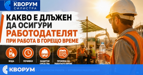 Какво е длъжен да осигури работодателят при работа в горещо време