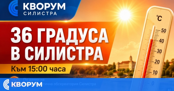 36 градуса отчетоха в Силистра към 15:00 часа