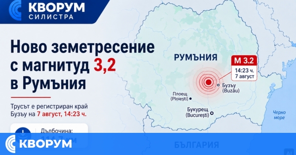 Ново земетресение с магнитуд 3,2 е регистрирано в Румъния