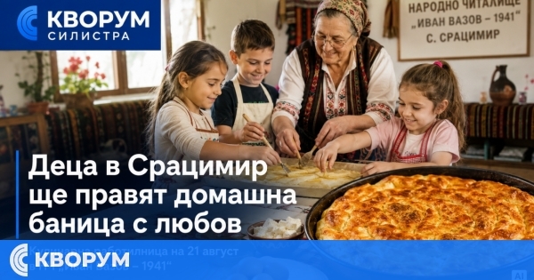 Лятна кулинарна работилница събира децата в Срацимир за "Правене на домашна баница с любов"