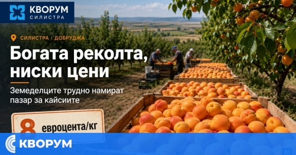 Рекордната реколта от кайсии се превръща в проблем: изкупните цени паднаха до 8 евроцента за килограм
