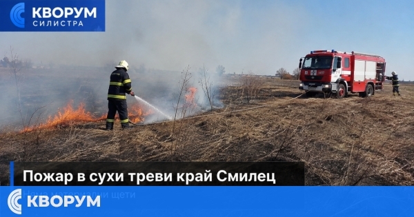 Пожар в сухи треви край Смилец е потушен без материални щети