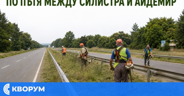Почистват разделителната ивица по пътя между Силистра и Айдемир