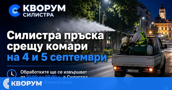 Община Силистра ще извърши обработки срещу комари на 4 и 5 септември