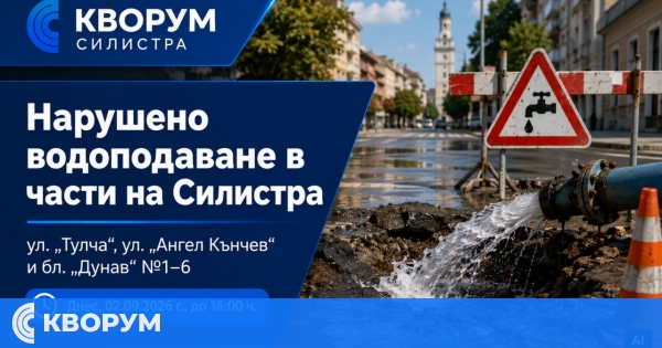 Нарушено водоподаване по улици и жилищни блокове в Силистра заради авария