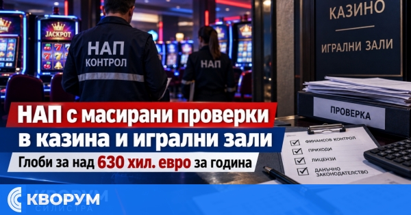 НАП засилва проверките в казина и игрални зали: 766 нарушения за година