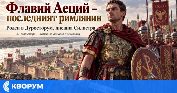 На 21 септември Силистра си спомня за Флавий Аеций – "последния римлянин", роден в древния Дуросторум