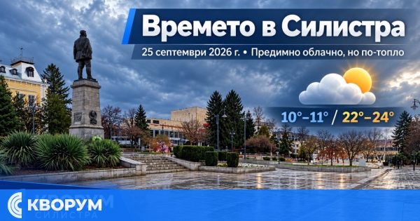 Предимно облачно, но по-топло време в Силистра на 25 септември