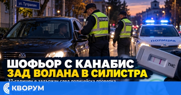 37-годишен шофьор е задържан след положителен тест за канабис в Силистра
