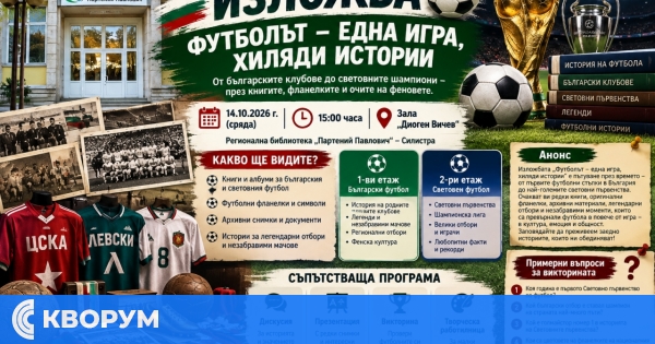Регионалната библиотека в Силистра представя изложбата "Футболът – една игра, хиляди истории"