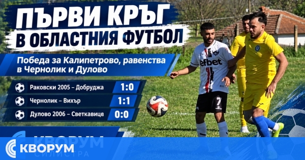 Равенства в Чернолик и Дулово, "Раковски 2005" стартира с победа в областното първенство