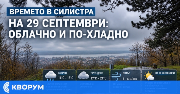 Облачно и по-хладно време в Силистра на 29 септември