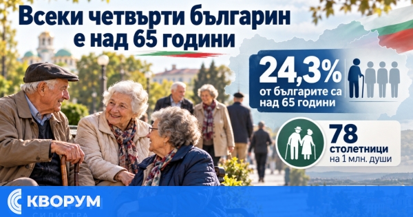 Един на всеки четирима българи е над 65 години, сочат данни на НСИ