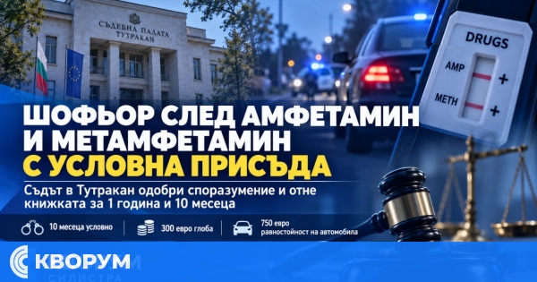 Шофьор, употребил амфетамин и метамфетамин в Тутракан, получи условна присъда и остана без книжка