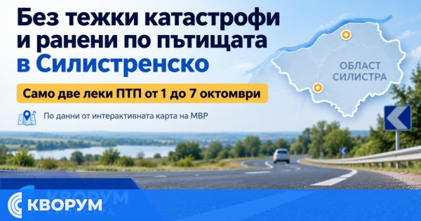 Без тежки катастрофи и ранени по пътищата в Силистренско през първата седмица на октомври